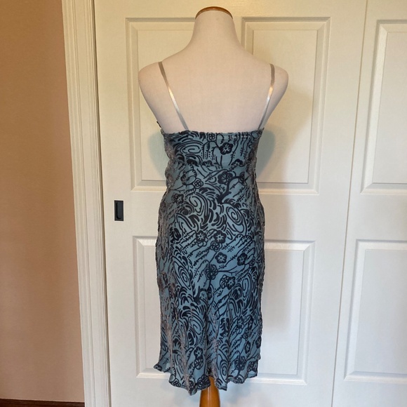 Free People Blue Burn Out Velvet Size 4 Dress - Picture 2 of 5